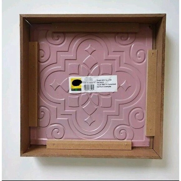 Lot of 3 Modern Cottage Decorative & Framed Ceiling Tile Plaque Wall Decor - Picture 7 of 11